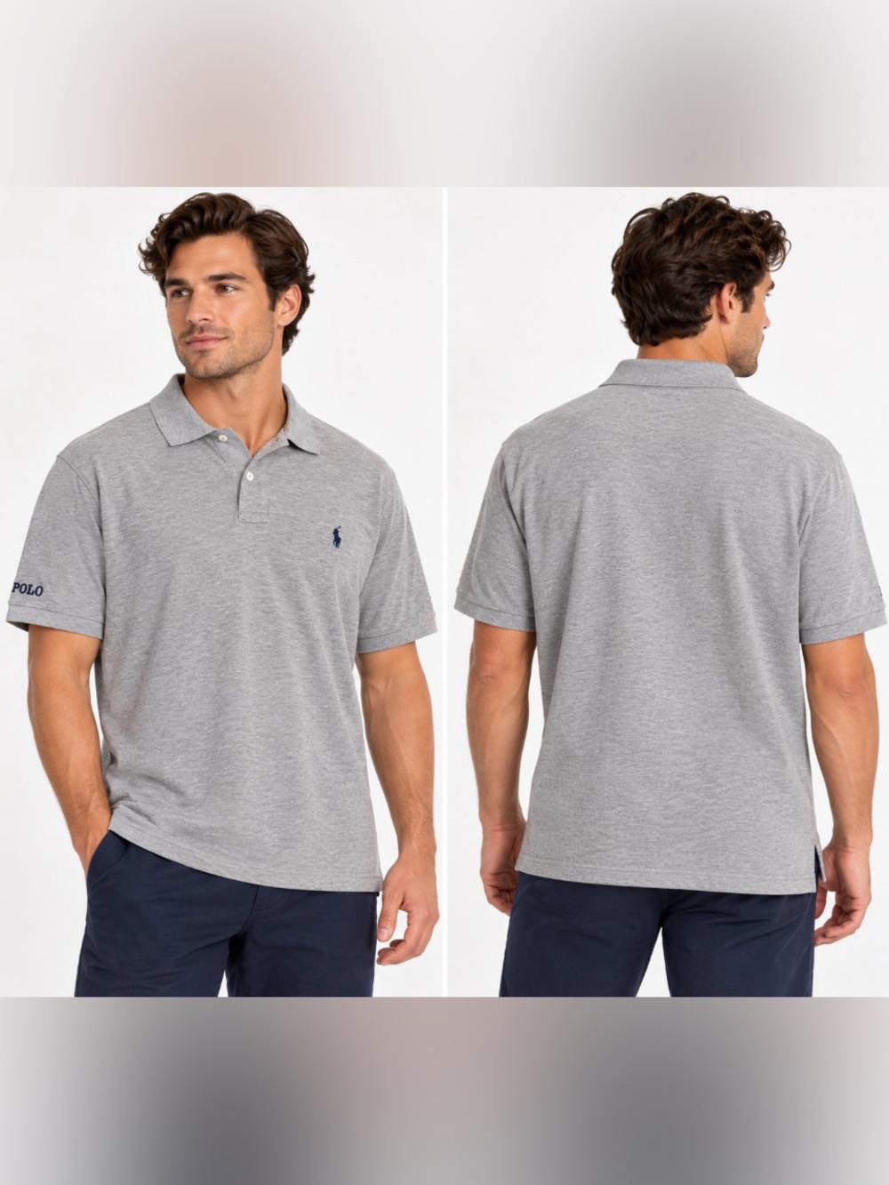 Polo Ralph Lauren Classic Fit Cotton Mesh Polo Shirt Grey XXL